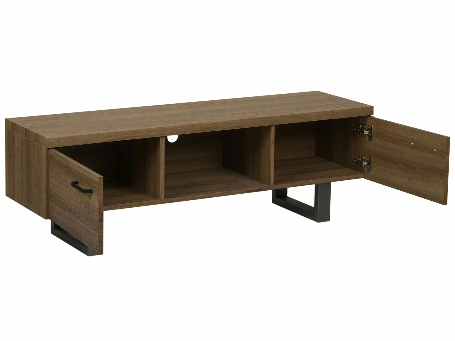 TV-Möbel Dunkler Holzfarbton 2 Türen 140 X 41 X 47 Cm TIMBER – Bild 5
