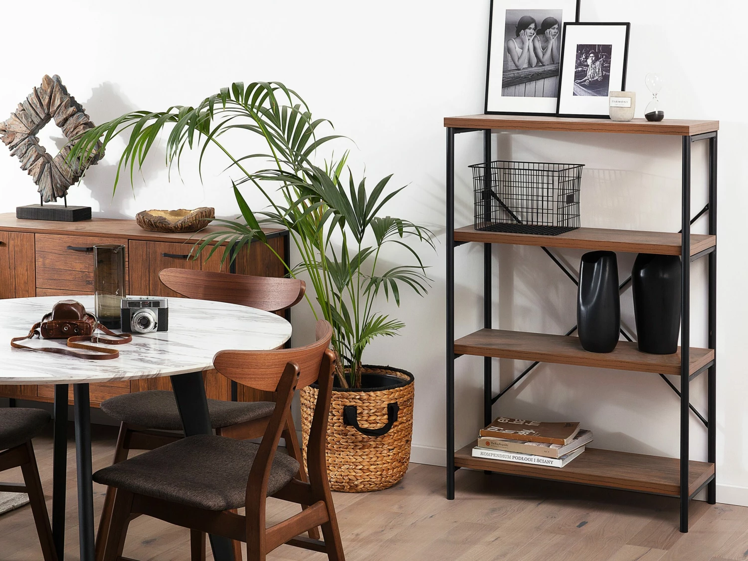 Regal Dunkler Holzfarbton 4 Fächer BRISBANE – Bild 2