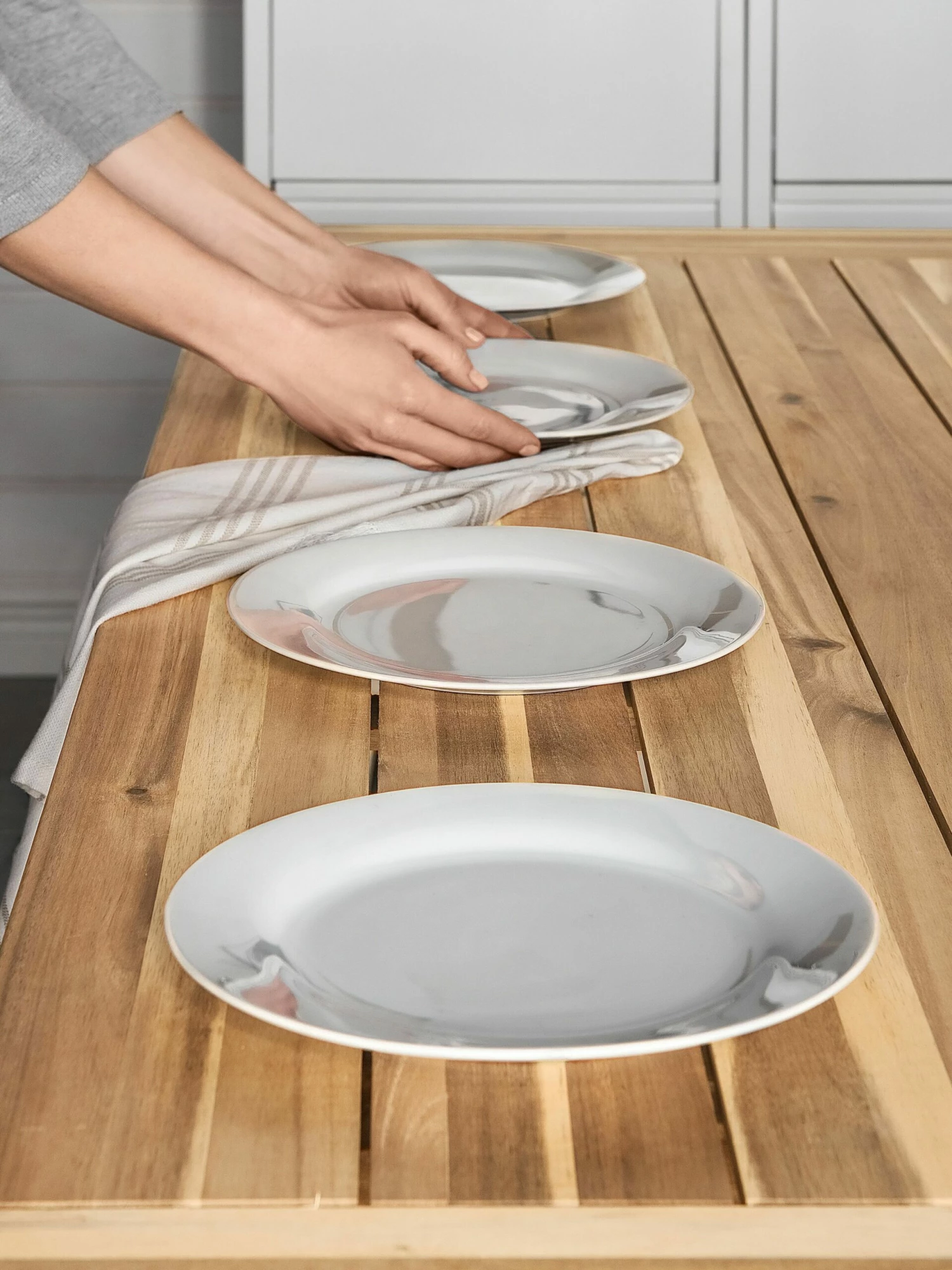 Esstisch Akazienholz Weiß / Hellbraun SCANIA – Bild 9