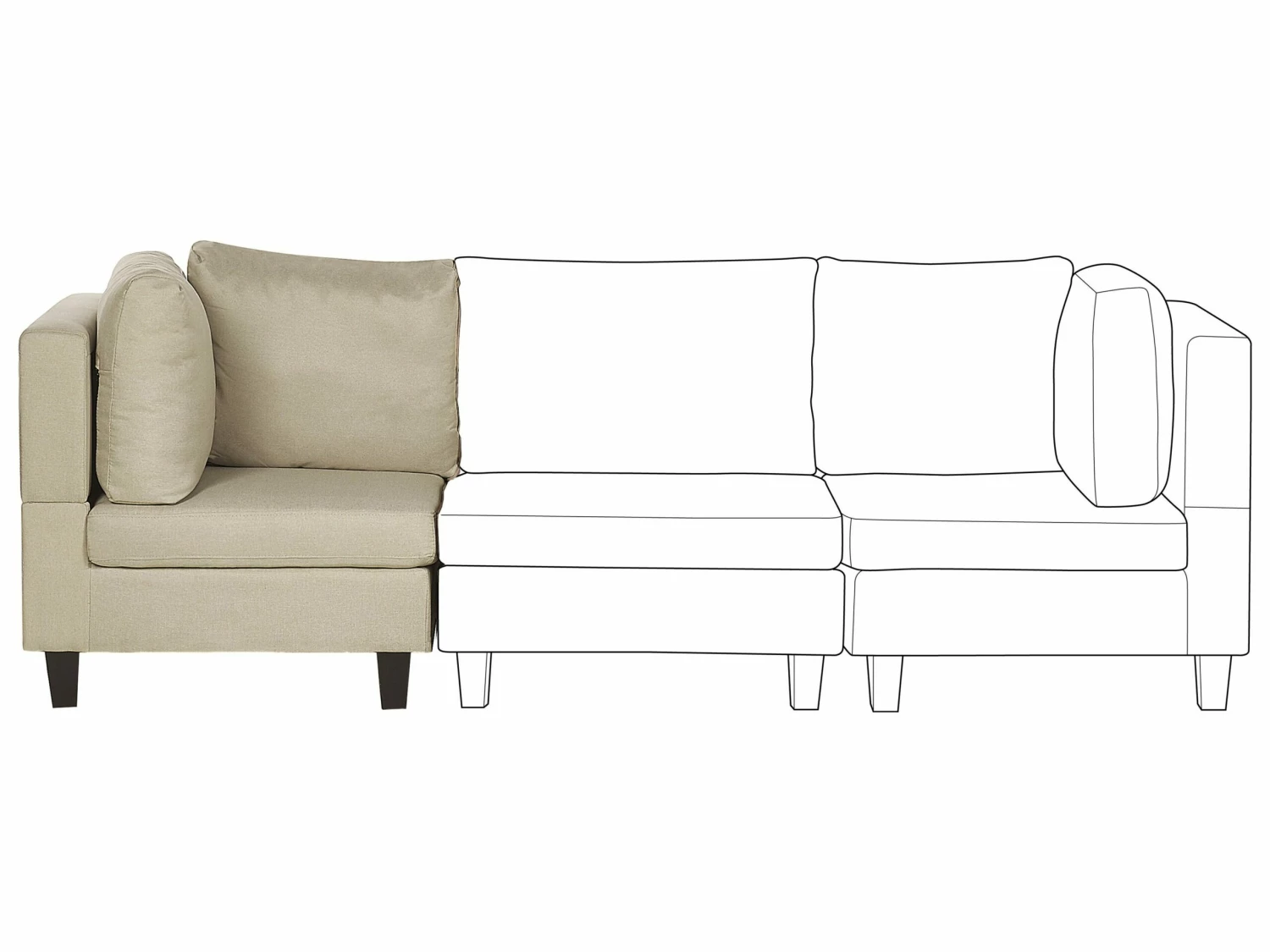 Ecksessel Polsterbezug Beige FEVIK – Bild 2