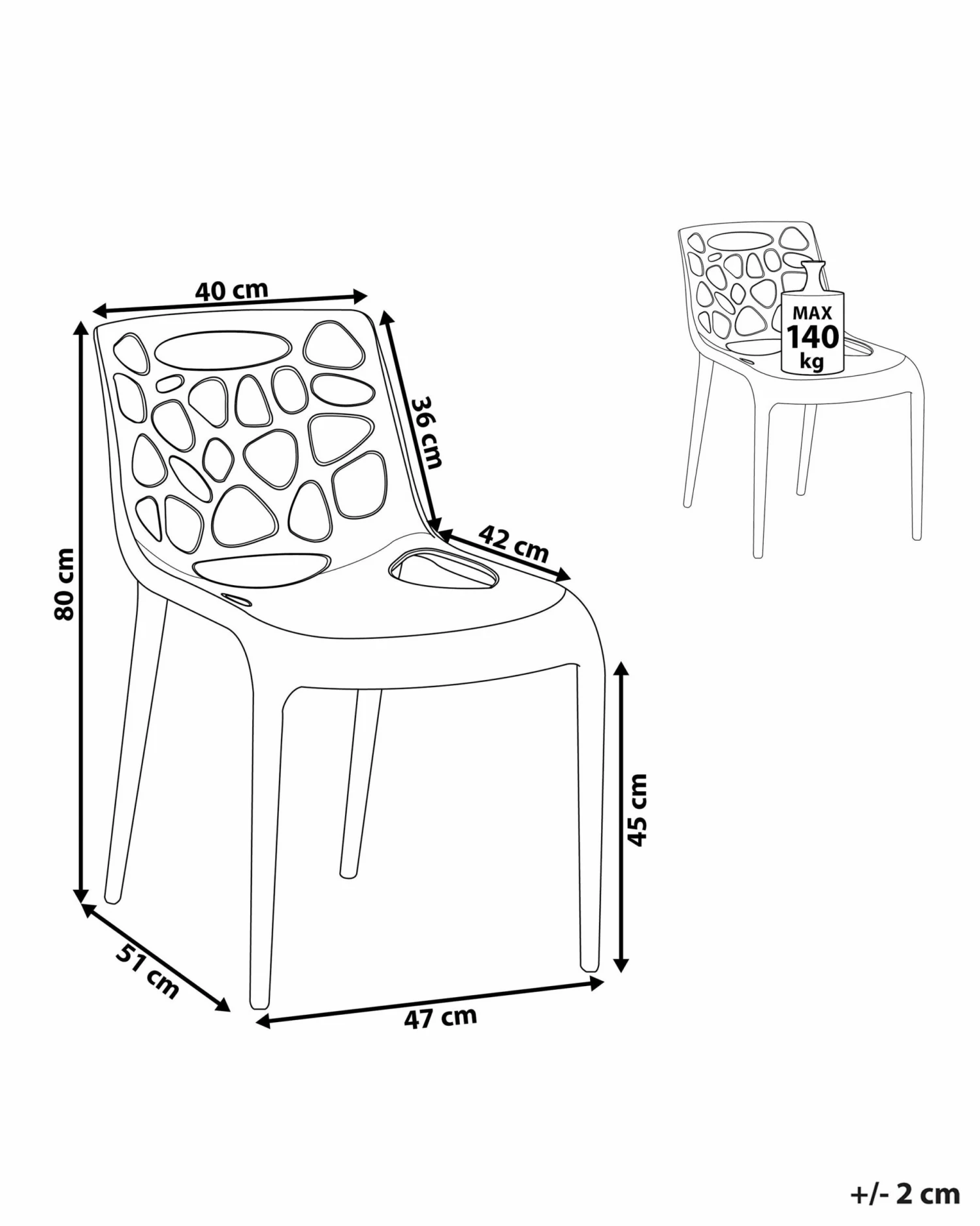 Esszimmerstuhl Kunststoff Weiß MORGAN – Bild 7