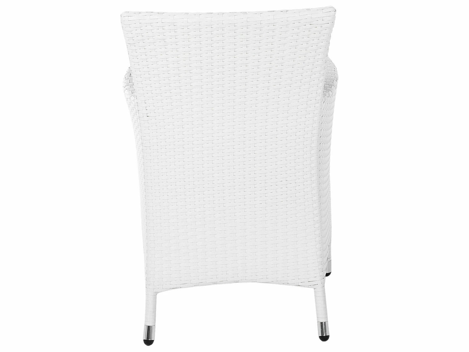 Gartensessel Rattan Weiß 2er Set Auflage Grau ITALY – Bild 5