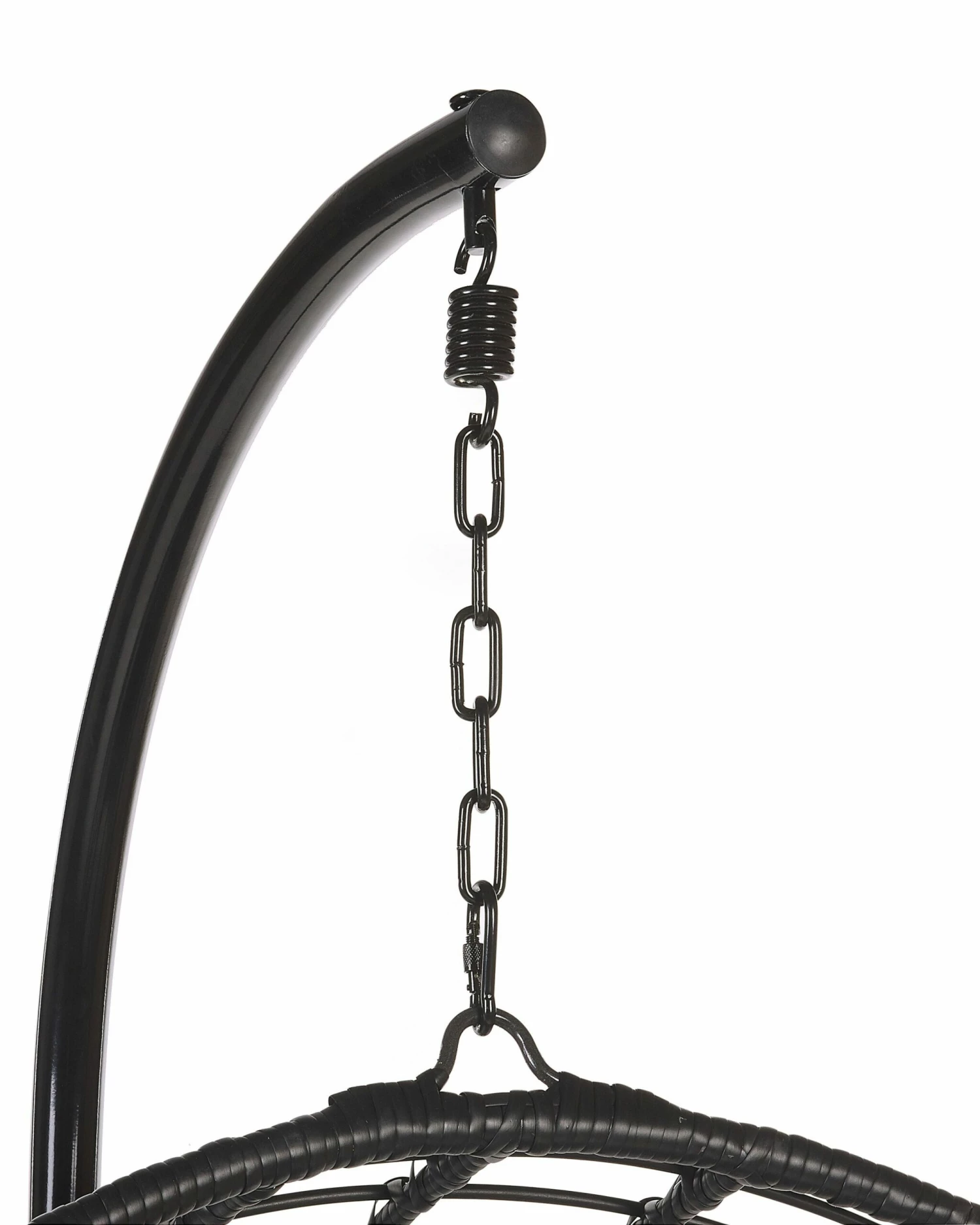 Hängesessel Mit Gestell ø 97 Cm Rattan Schwarz ASPIO – Bild 9