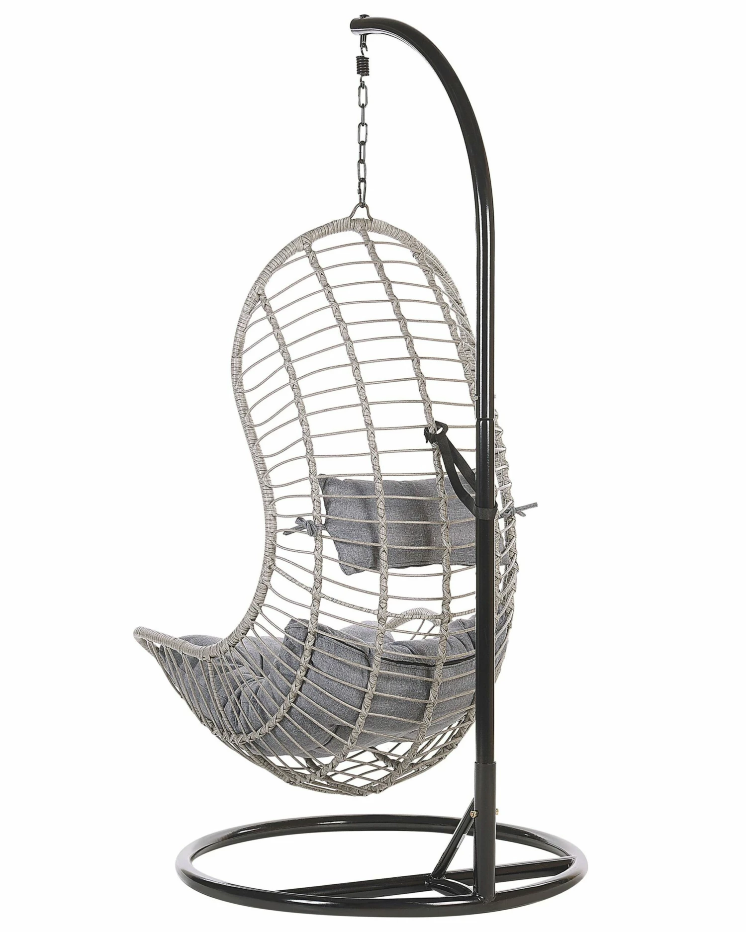 Hängesessel Mit Gestell Rattan Grau ø 97 Cm PINETO – Bild 6