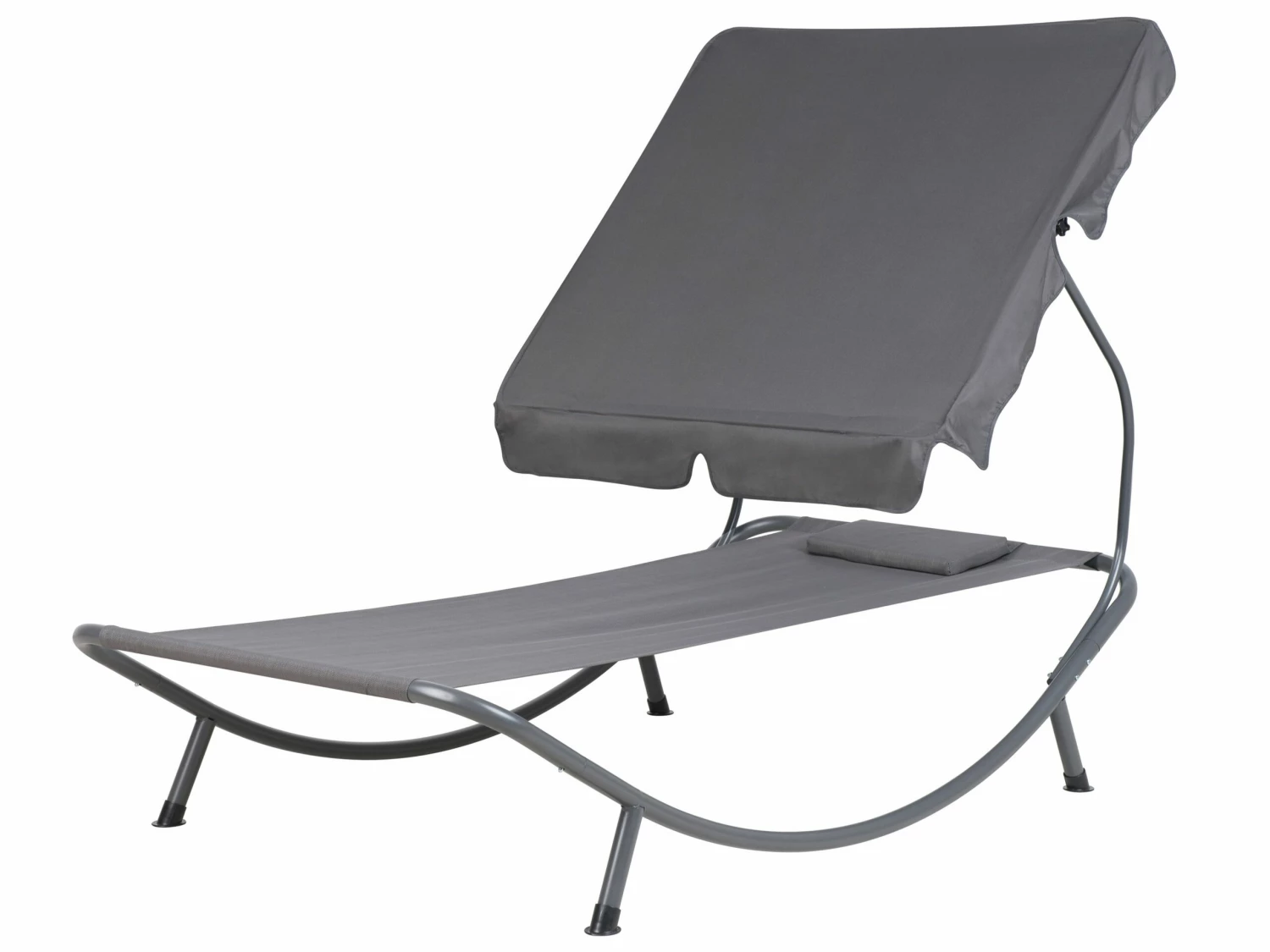 Gartenliege Stahl Grau Sonnendach Verstellbar TERNO – Bild 5