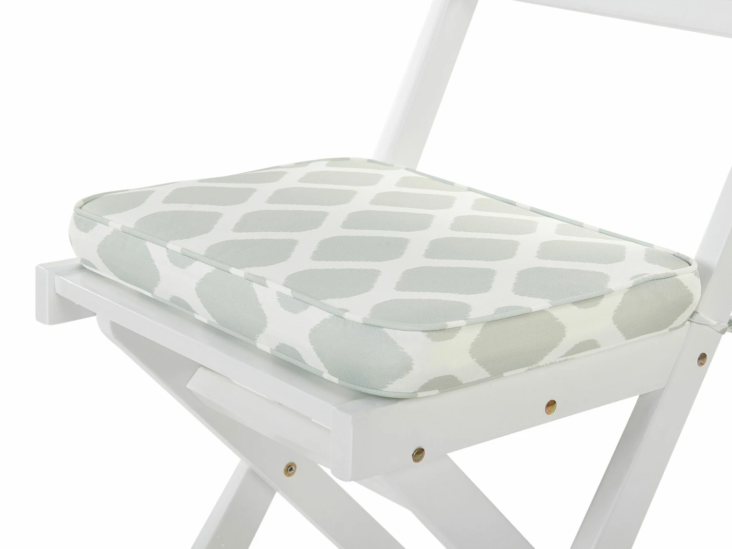 Balkonset Akazienholz Weiß Auflagen Mintgrünes Muster FIJI – Bild 7