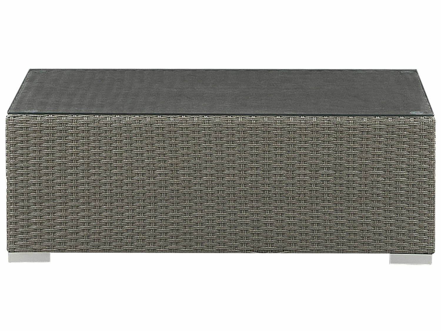 Lounge Set Rattan Taupe 8-Sitzer Auflagen Cremeweiß MAESTRO II – Bild 8