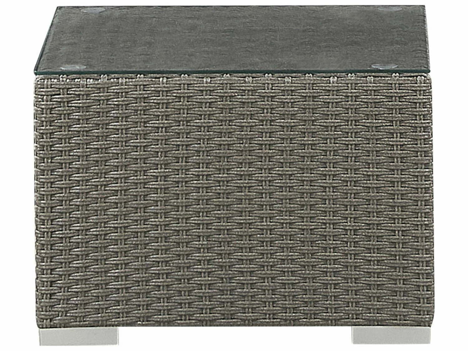 Lounge Set Rattan Taupe 8-Sitzer Auflagen Cremeweiß MAESTRO II – Bild 9