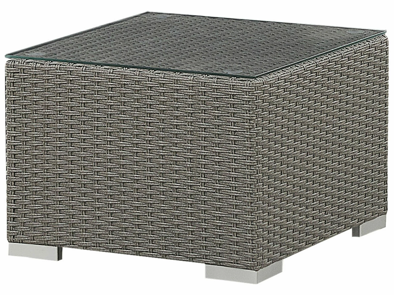 Lounge Set Rattan Taupe 8-Sitzer Auflagen Cremeweiß MAESTRO II – Bild 10