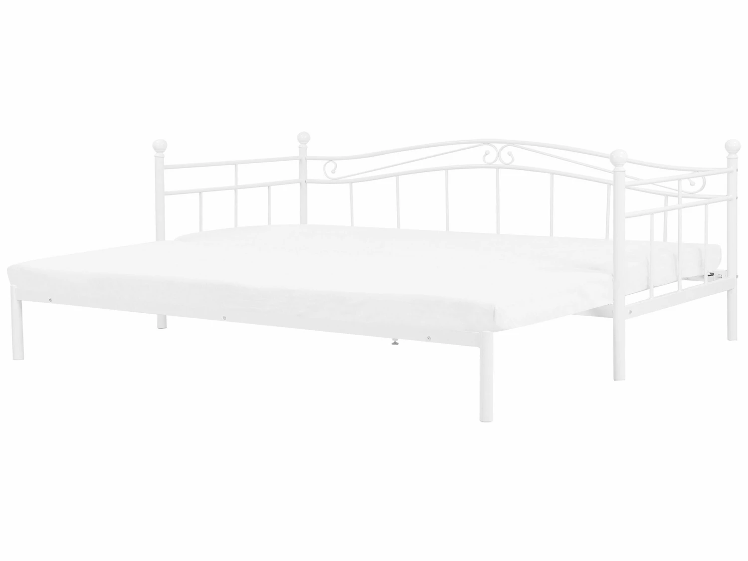 Metallbett Ausziehbar Weiß Lattenrost 80 X 200 Cm TULLE