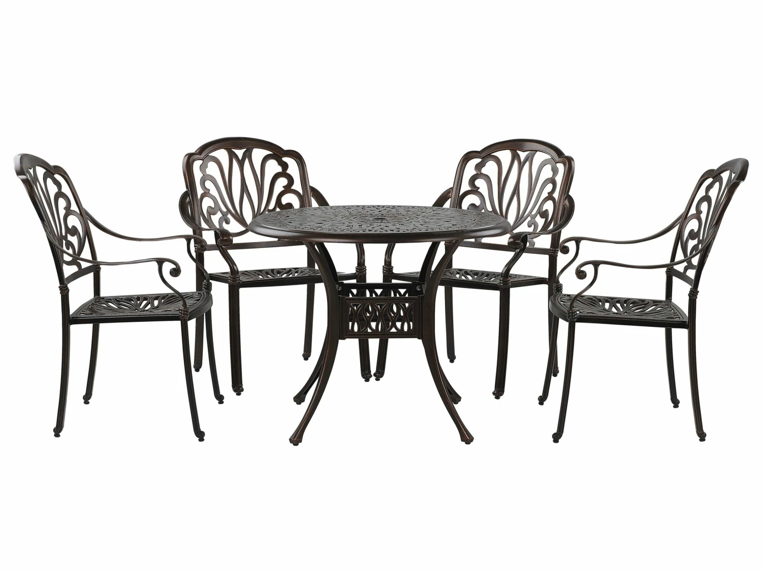 Gartenmöbel Set Aluminium Dunkelbraun 4-Sitzer ANCONA – Bild 5