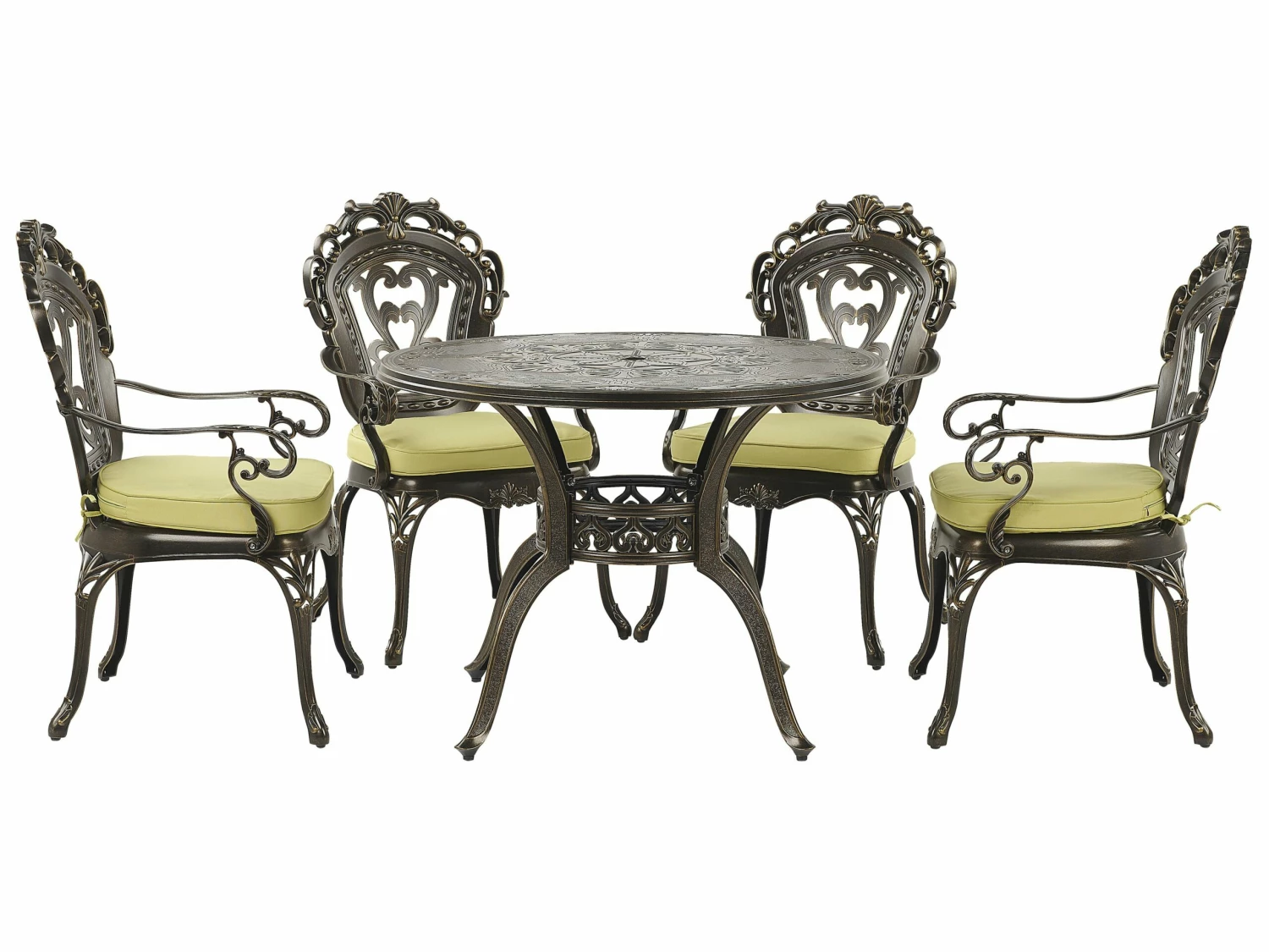 Gartenmöbel Set Aluminium Dunkelbraun 4-Sitzer SAPRI