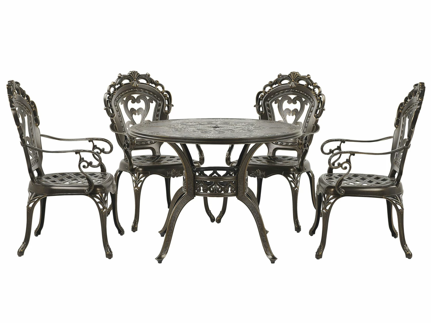 Gartenmöbel Set Aluminium Dunkelbraun 4-Sitzer SAPRI – Bild 3