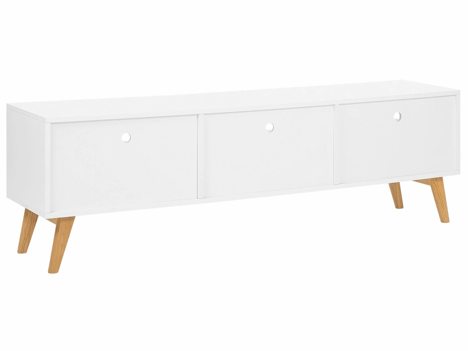 TV-Möbel Weiß Holzbeine Mit 3 Schubladen 180 X 40 X 55 Cm LIBERTY – Bild 7