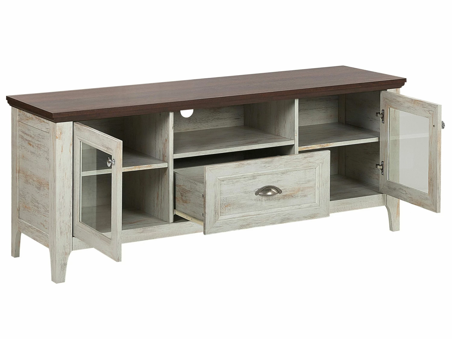 TV-Möbel Beige / Dunkler Holzfarbton 141 X 42 X 58 Cm MEDAN – Bild 4
