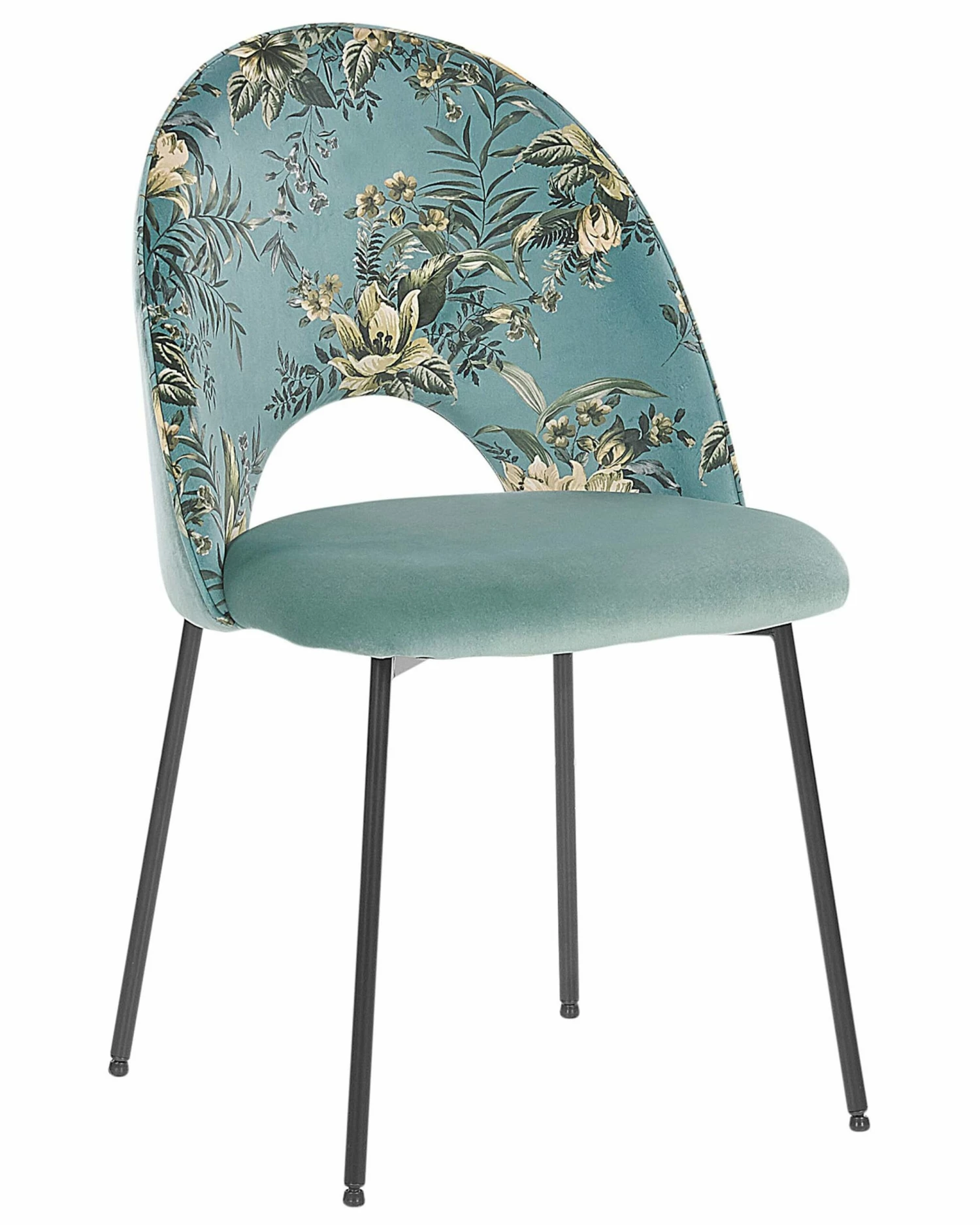 Esszimmerstuhl Samtstoff Hellgrün Blumenmuster 2er Set COVELO – Bild 4