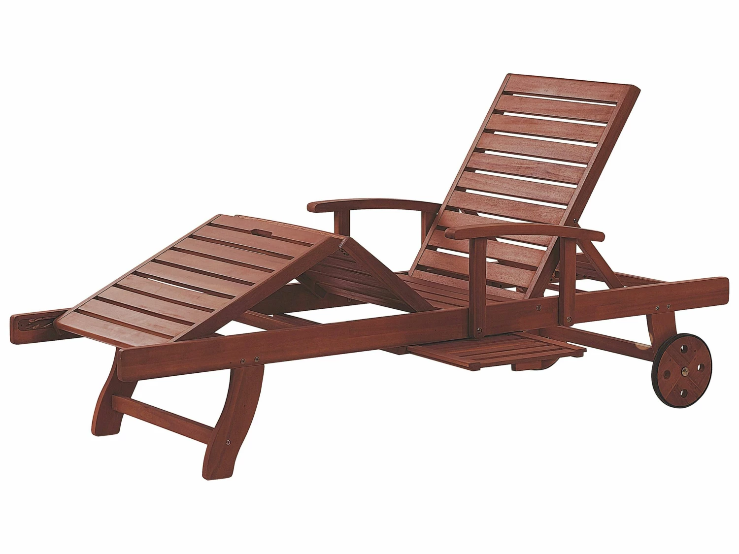 Gartenliege Akazienholz Dunkelbraun Rollbar TOSCANA – Bild 5