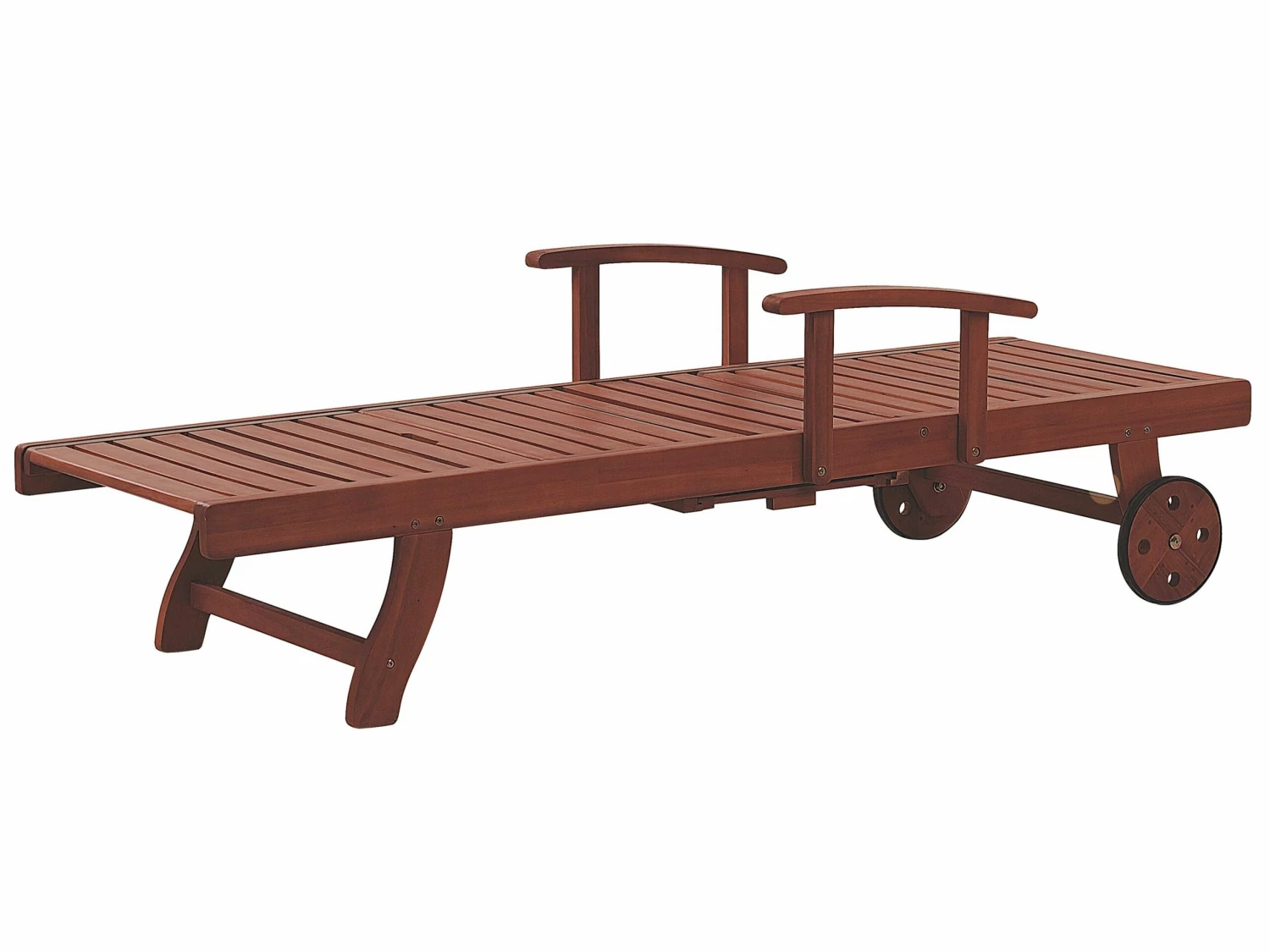 Gartenliege Akazienholz Dunkelbraun Rollbar TOSCANA – Bild 6