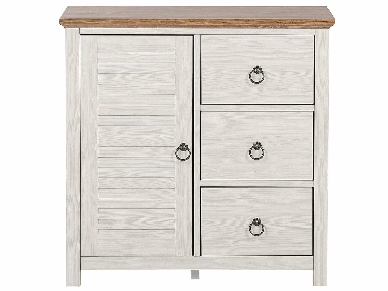 Sideboard Beige / Dunkler Holzfarbton 3 Schubladen Schrank KIRKLAND – Bild 5