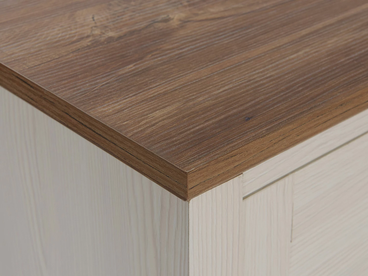 Sideboard Beige / Dunkler Holzfarbton 3 Schubladen Schrank KIRKLAND – Bild 8