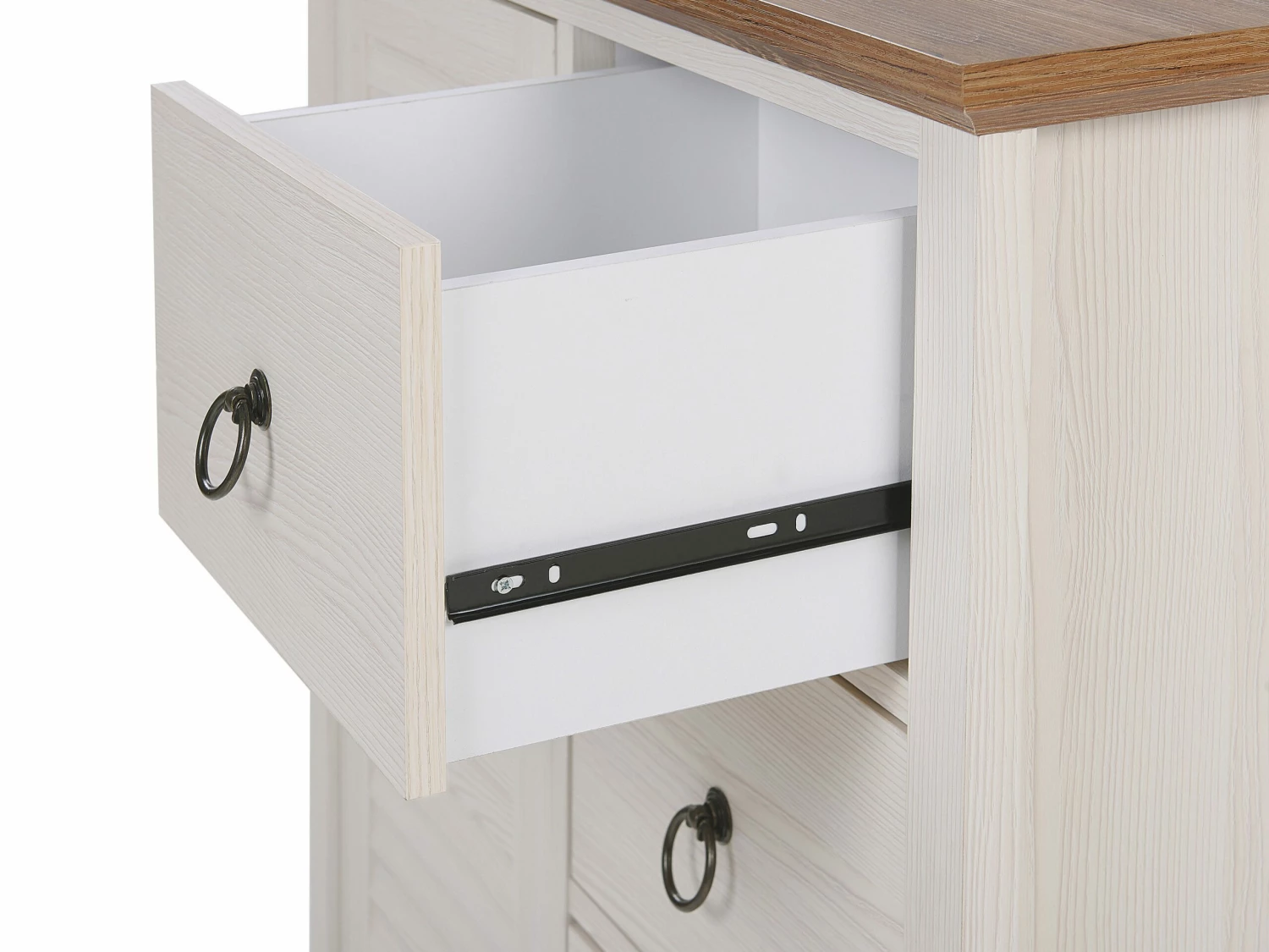 Sideboard Beige / Dunkler Holzfarbton 3 Schubladen Schrank KIRKLAND – Bild 9