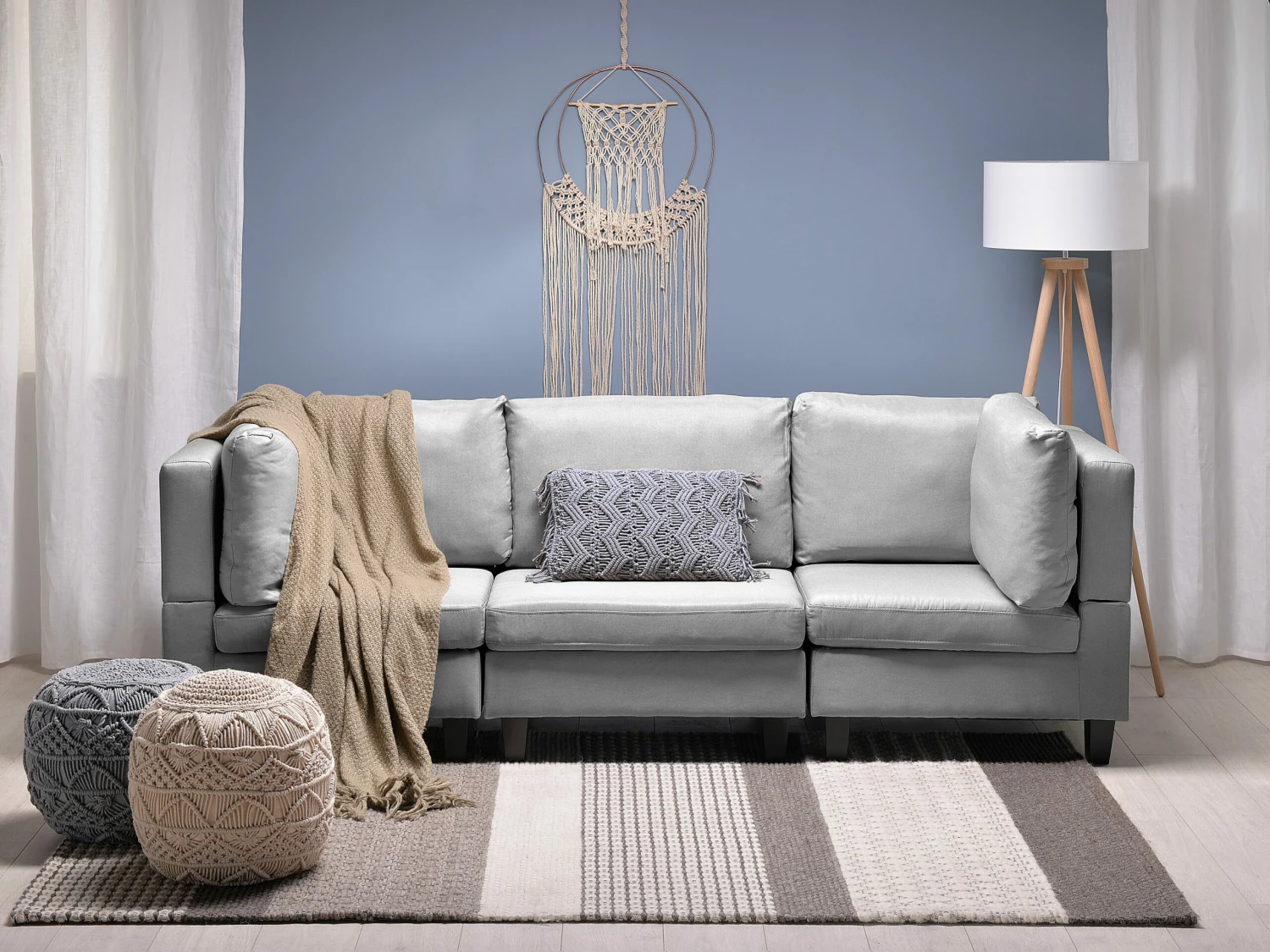 Mittelstück Polsterbezug Hellgrau FEVIK – Bild 3