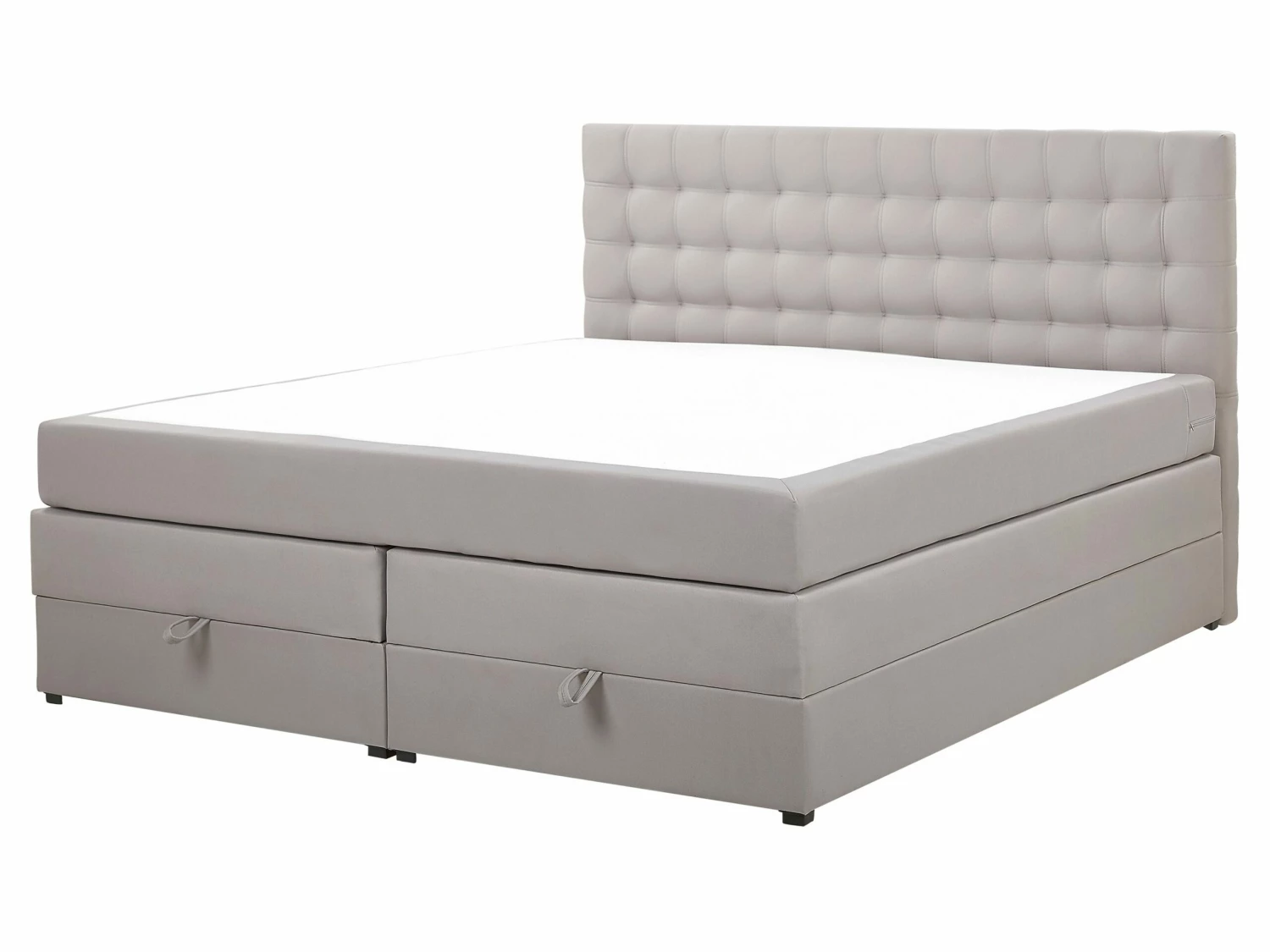 Boxspringbett Polsterbezug Mit Bettkasten Hochklappbar Hellgrau Verschiedene Größen MAGNATE – Bild 5