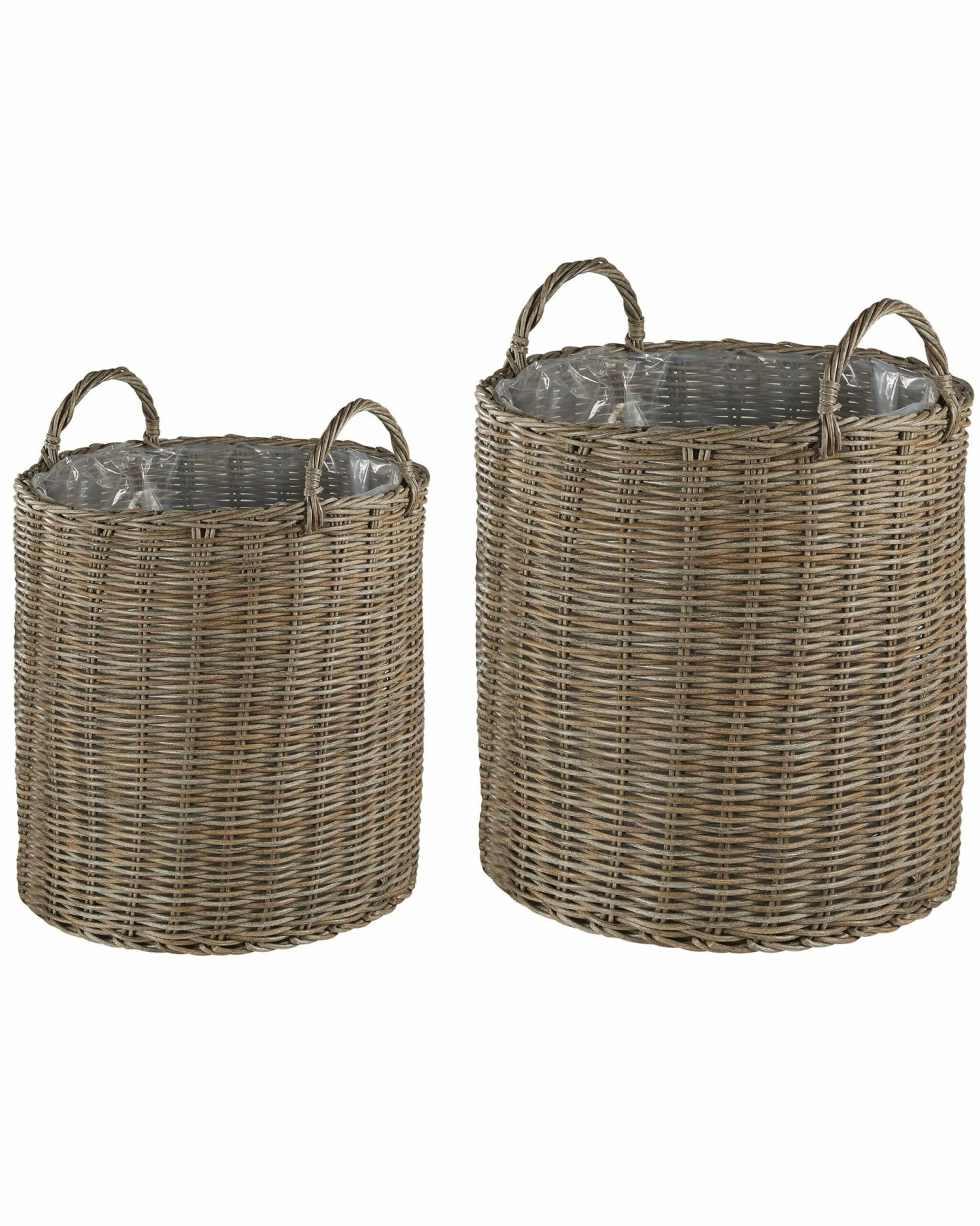 Blumenkorb Rattan Sandbeige 2er Set BITOLA