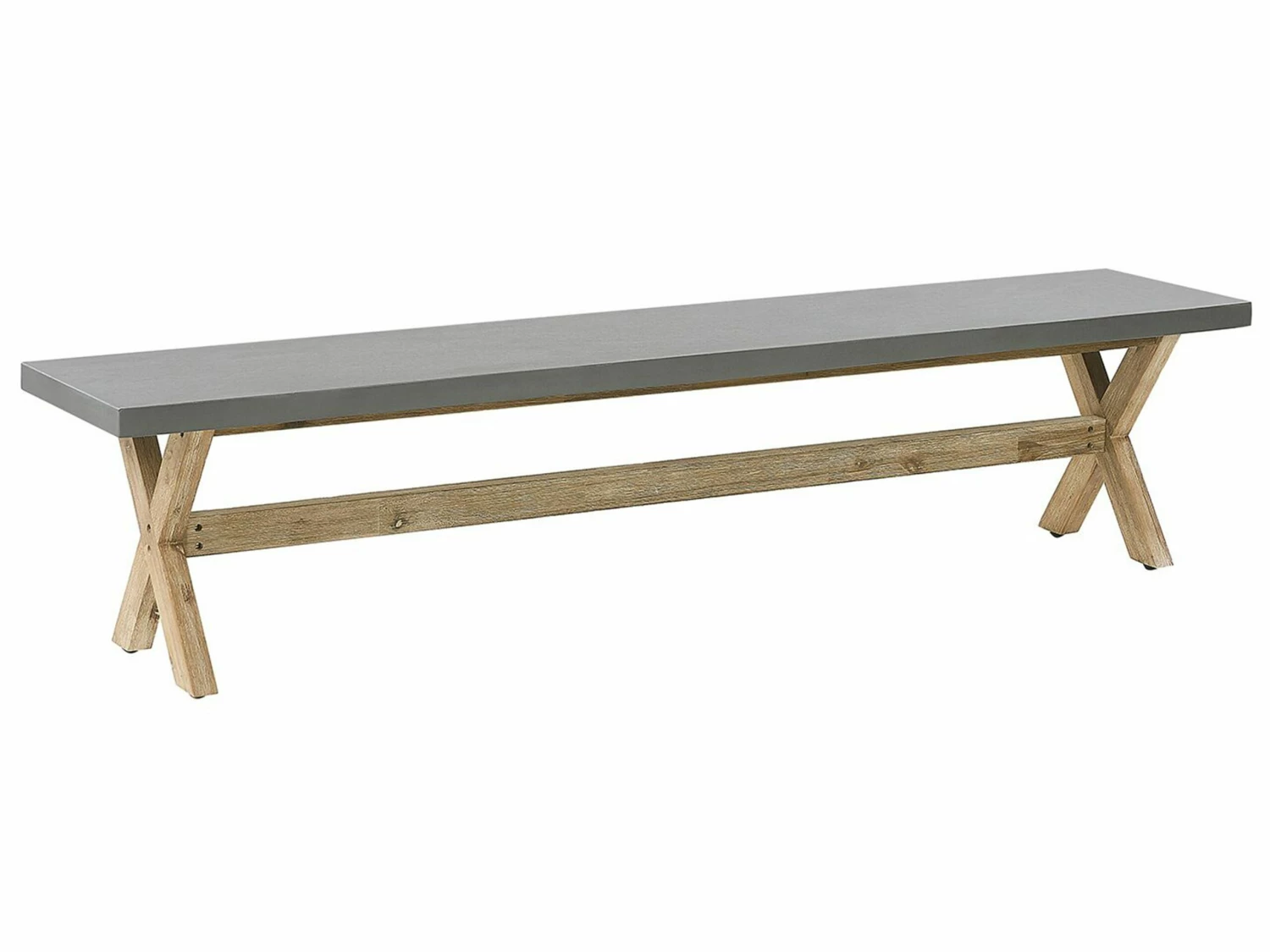 Gartenbank Faserzement / Akazienholz Grau / Heller Holzfarbton 200 Cm OLBIA – Bild 3