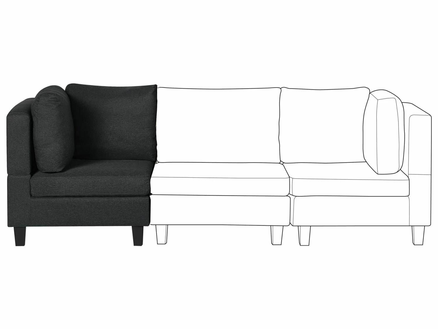 Ecksessel Polsterbezug Dunkelgrau FEVIK – Bild 2