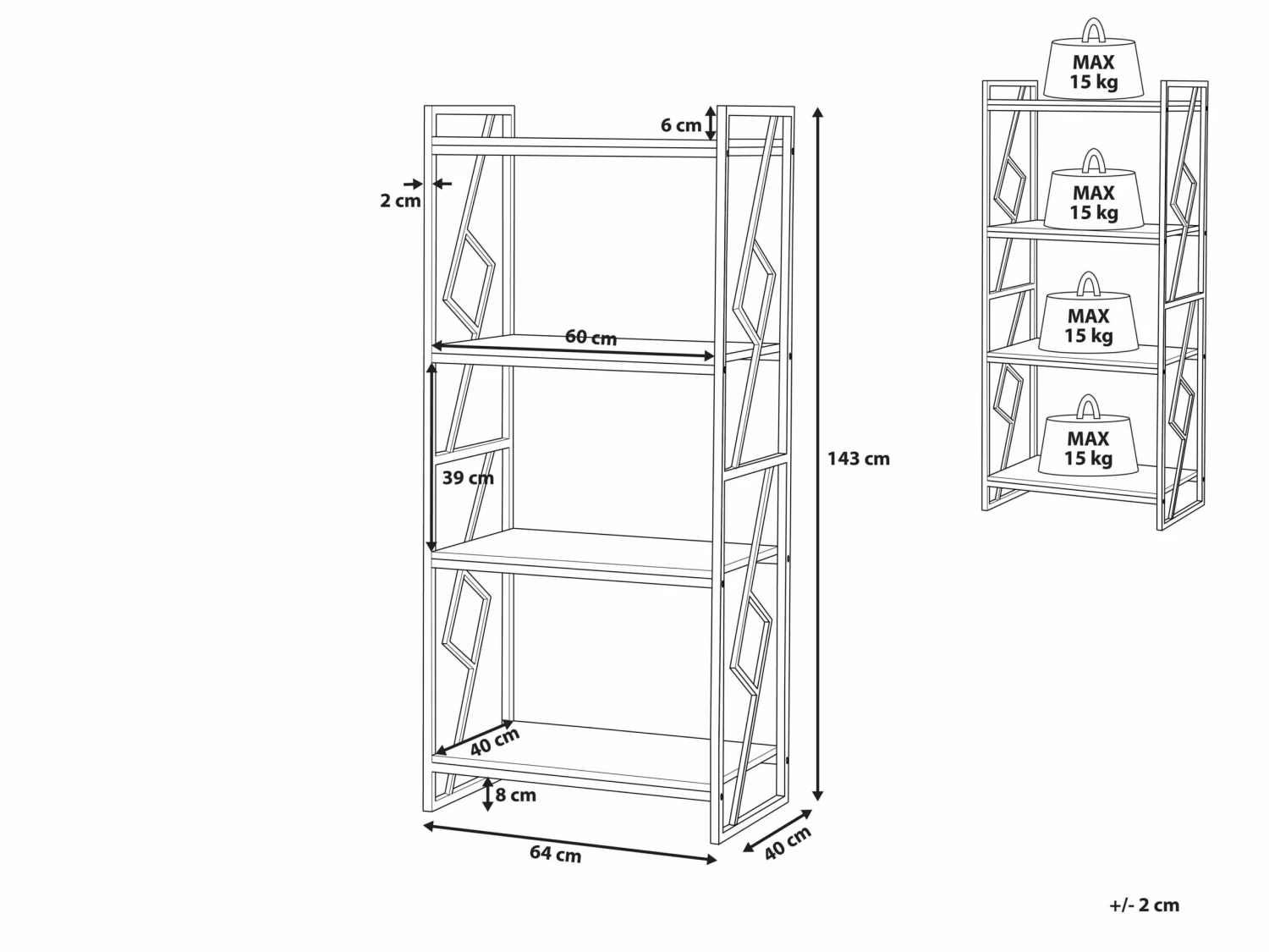 Regal Dunkler Holzfarbton 4 Fächer FORRES – Bild 8