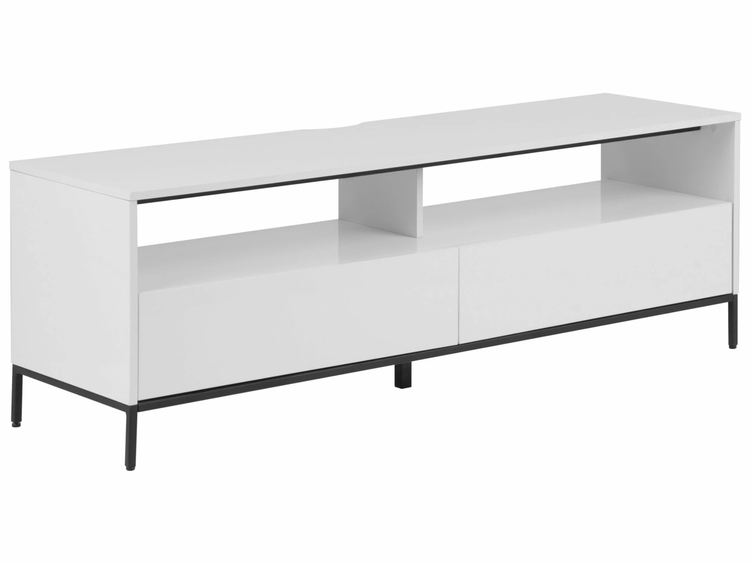 TV-Möbel Weiß / Hochglanz Mit LED-Beleuchtung 2 Schubladen 150 X 42 X 52 Cm SYDNEY – Bild 5