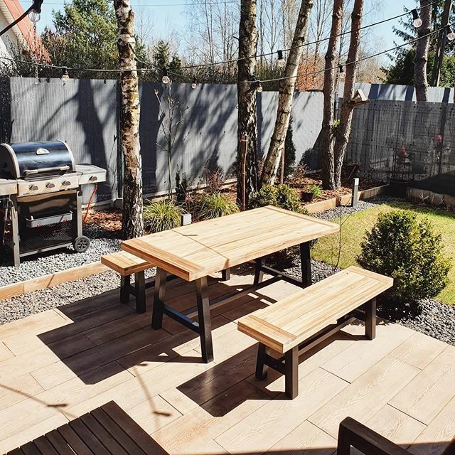 Esstisch Akazienholz Schwarz / Hellbraun SCANIA – Bild 4