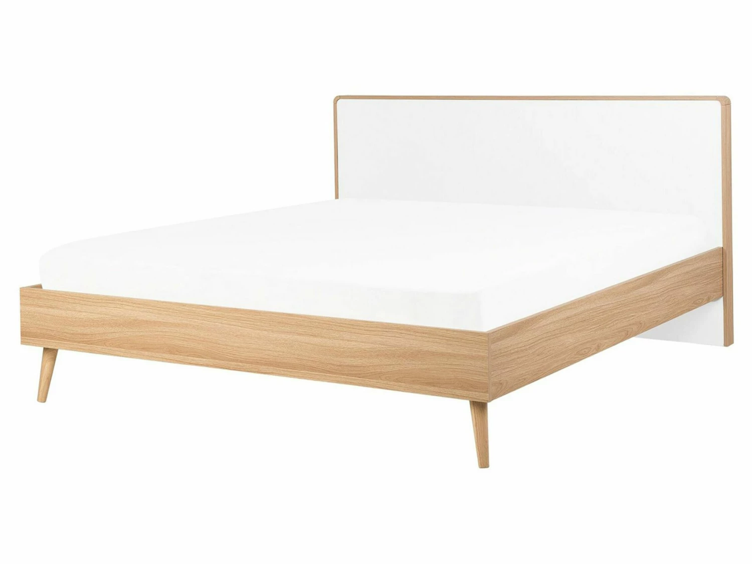 Bett Heller Holzfarbton / Weiß Mit LED-Beleuchtung Bunt Verschiedene Größen SERRIS – Bild 5