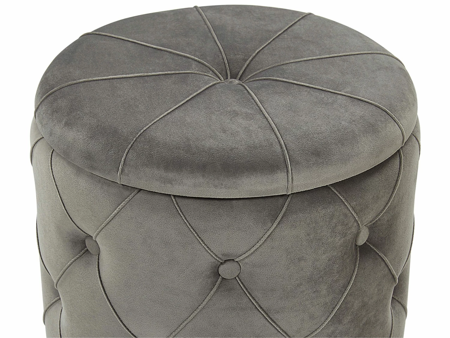 Pouf Samtstoff Mit Stauraum Grau 2er Set PUEBLO – Bild 4