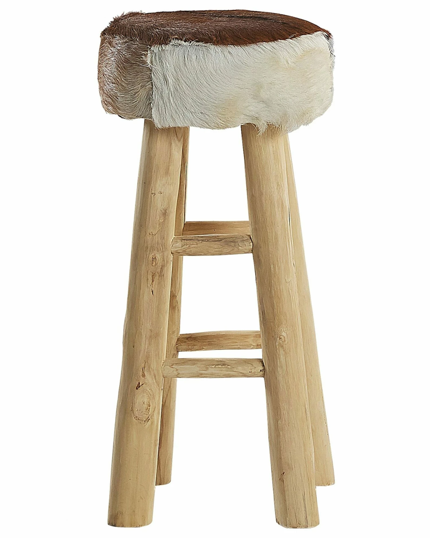 Barhocker Lammfell / Teakholz Goldbraun WALTON – Bild 4