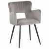 Esszimmerstuhl Samtstoff Grau / Schwarz SANILAC