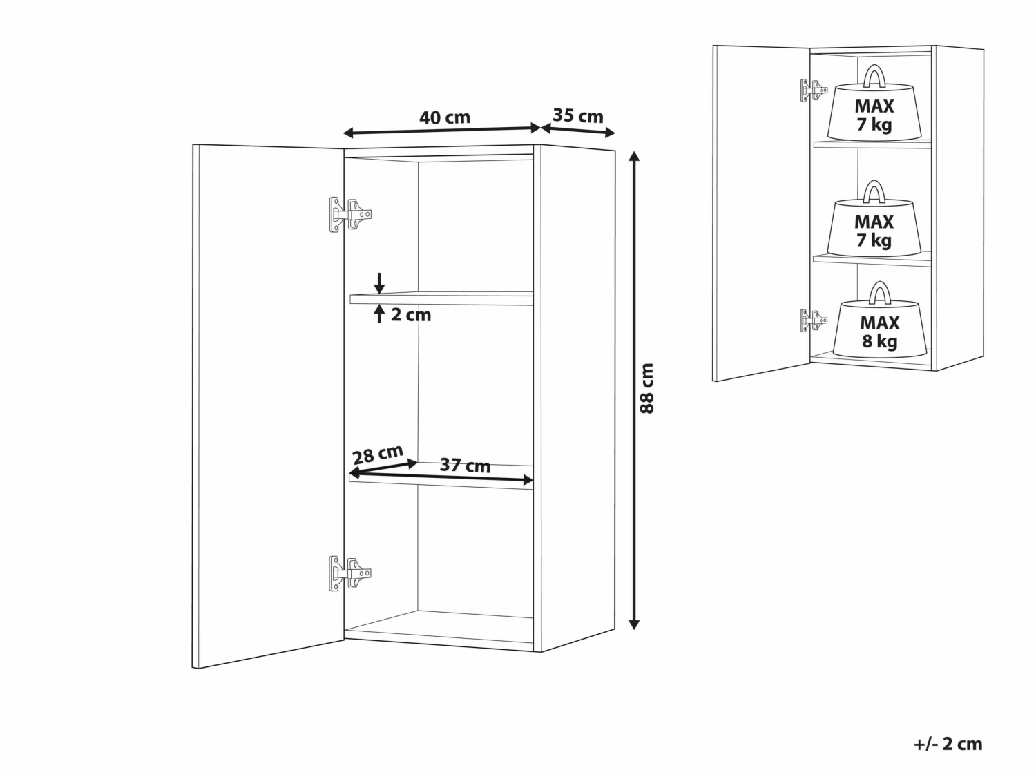 Bad Hängeschrank Weiß BILBAO – Bild 7