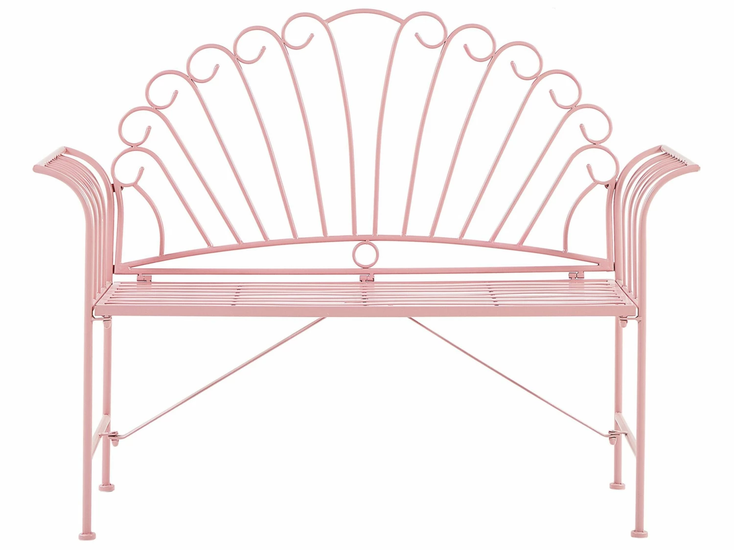 Gartenbank Rosa Metall 2-Sitzer 125 Cm CAVINIA