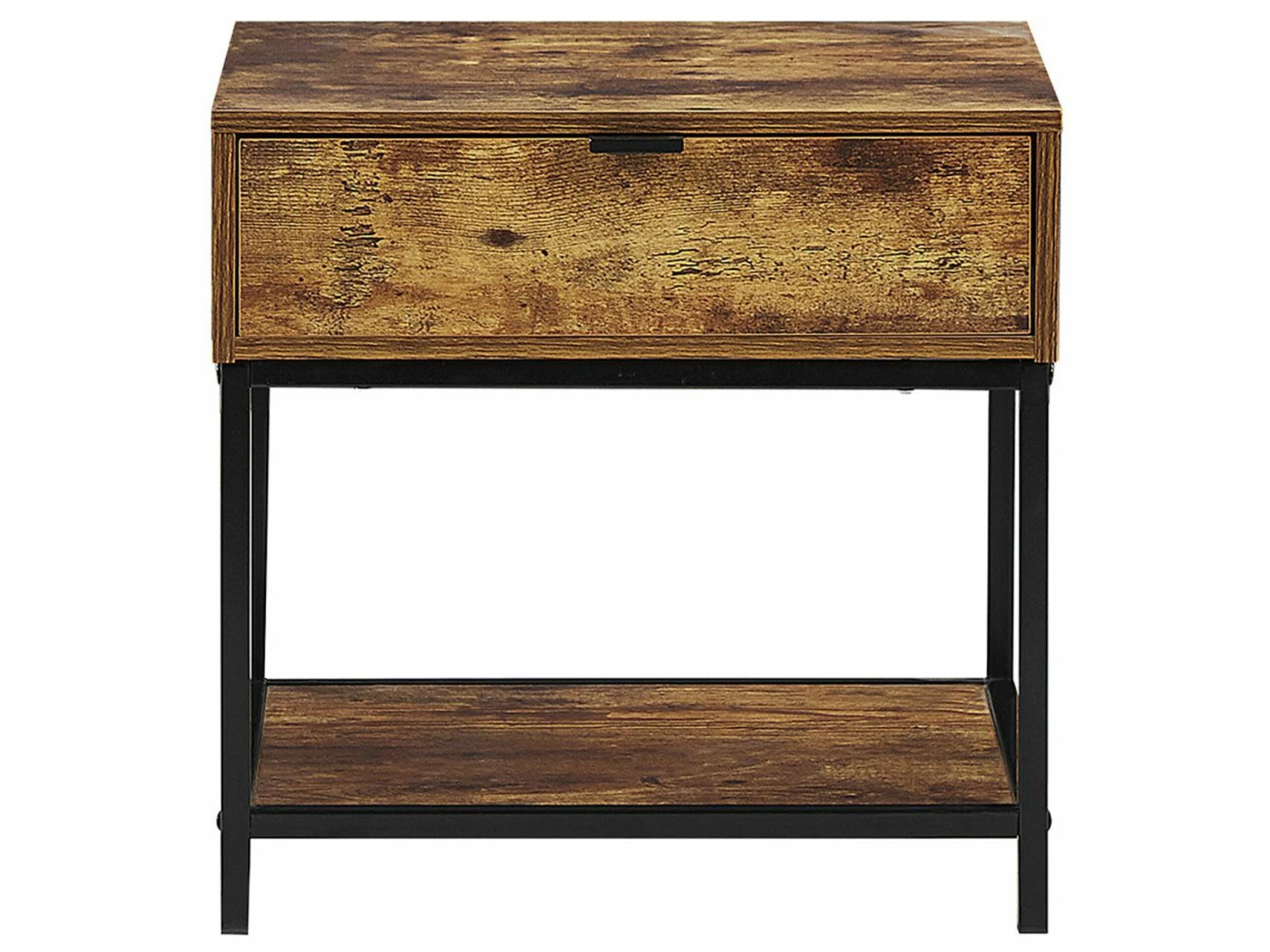 Beistelltisch Dunkler Holzfarbton / Schwarz Rechteckig 45 X 40 Cm BERKLEY – Bild 4