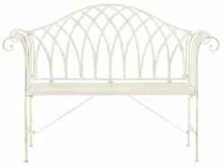 Gartenbank Metall Weiß 130 Cm MILAZZO