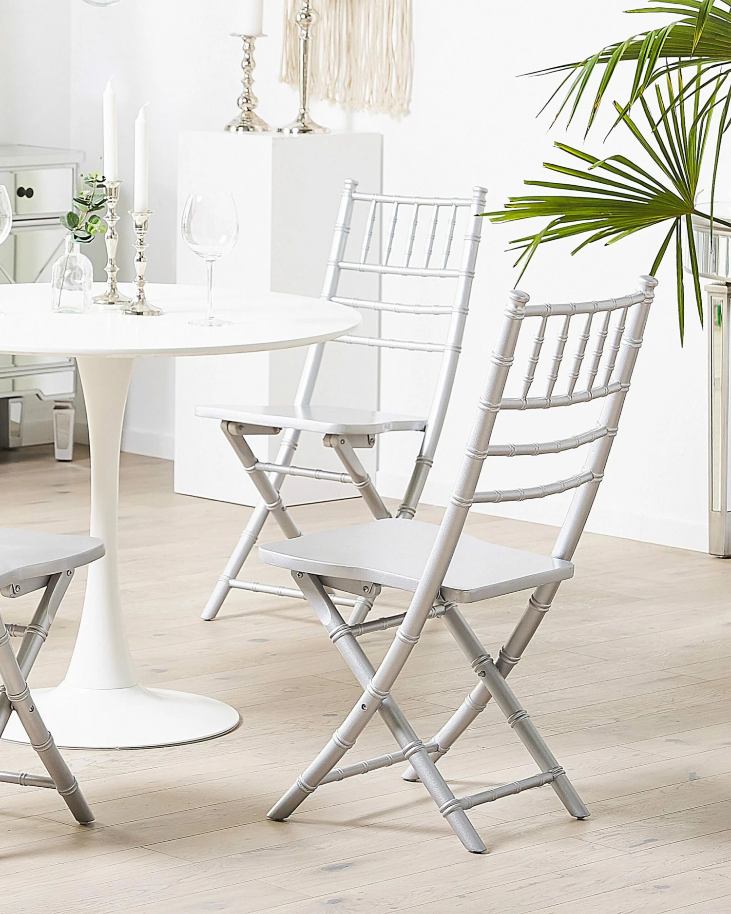 Esszimmerstuhl Buchenholz Silber 4er Set Klappbar MACHIAS – Bild 2