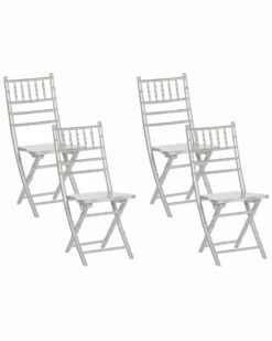 Esszimmerstuhl Buchenholz Silber 4er Set Klappbar MACHIAS
