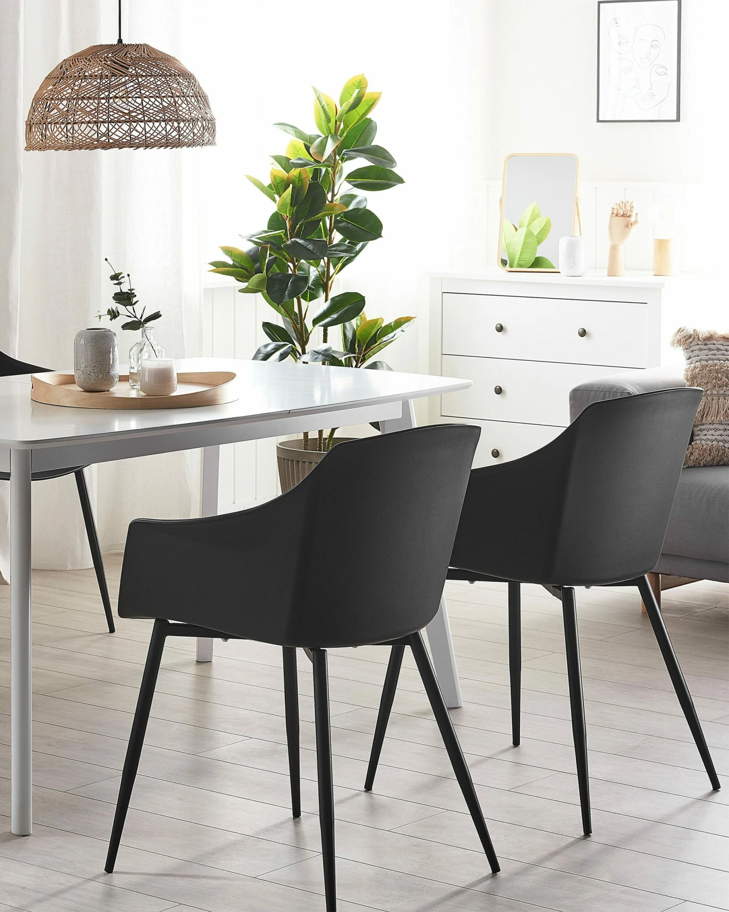 Esszimmerstuhl Kunststoff Schwarz 2er Set FONDA – Bild 2