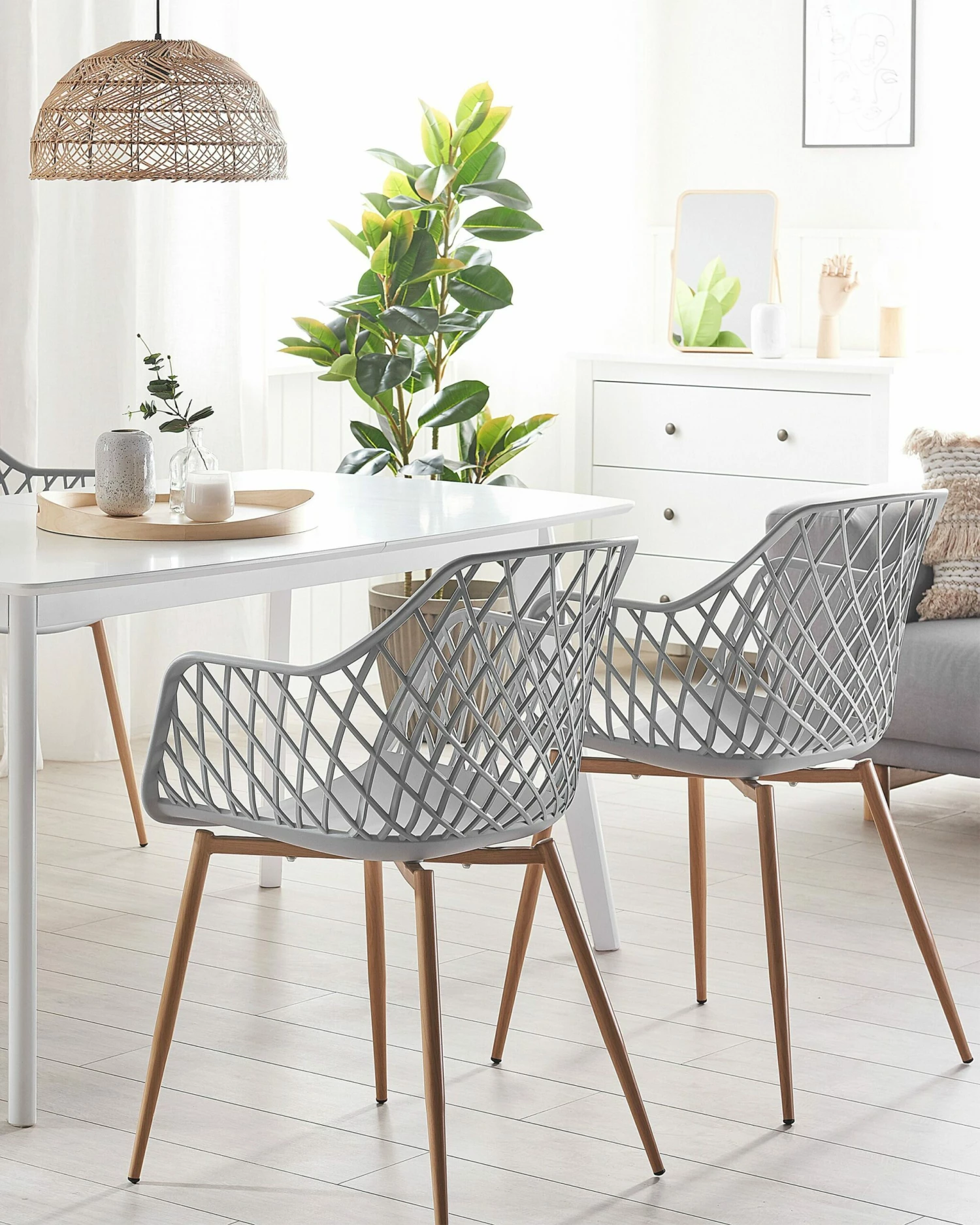 Esszimmerstuhl Kunststoff Hellgrau 2er Set NASHUA – Bild 2