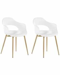 Esszimmerstuhl Kunststoff Weiß 2er Set UTICA