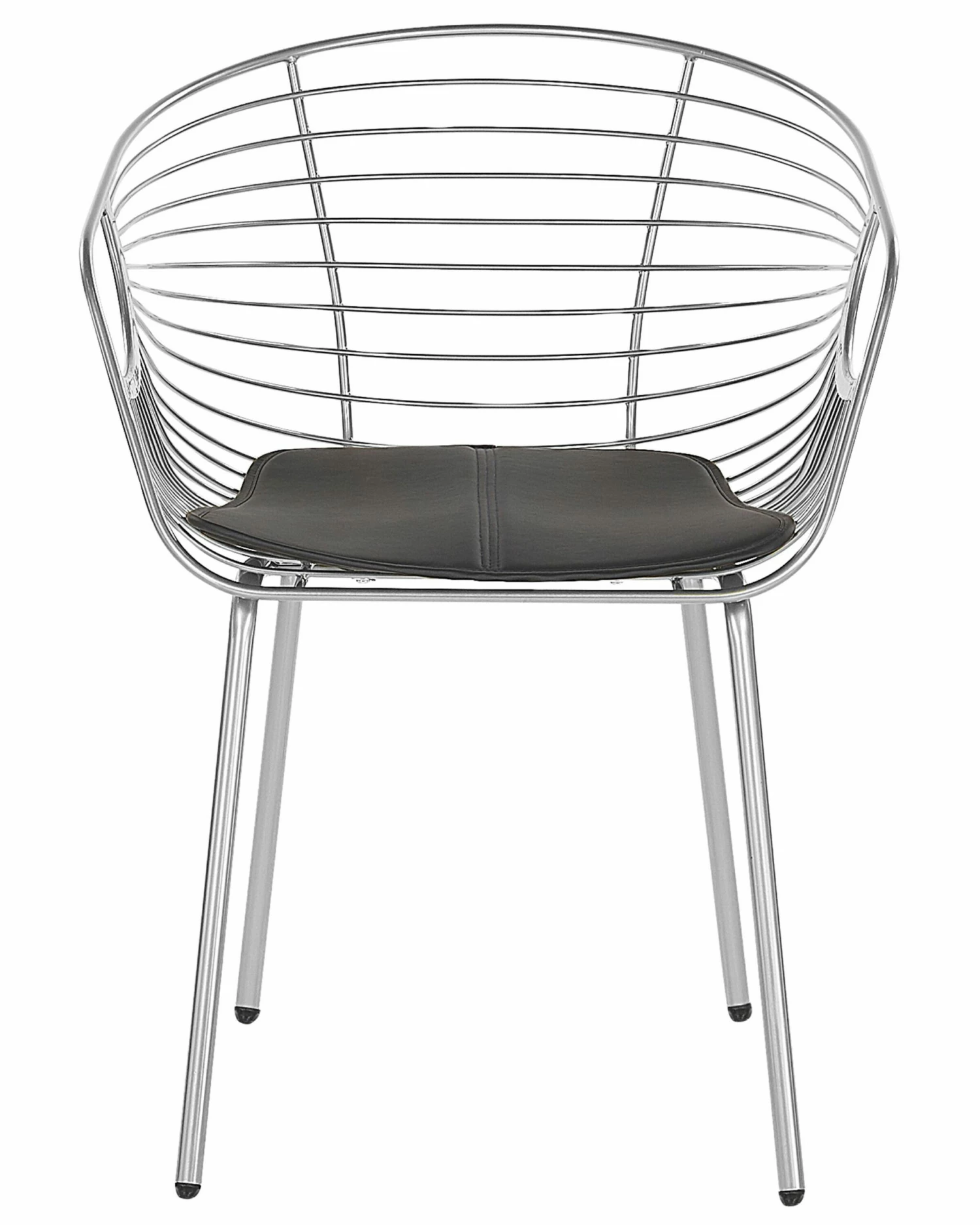 Metallstuhl Silber Mit Kunstleder-Sitz 2er Set HOBACK – Bild 3