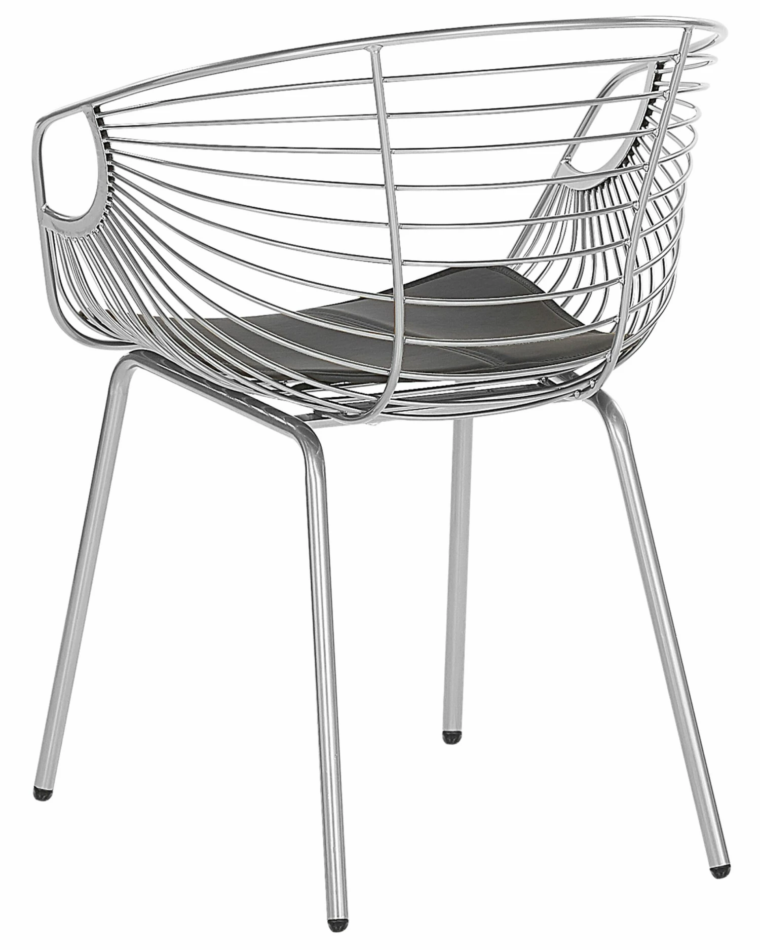 Metallstuhl Silber Mit Kunstleder-Sitz 2er Set HOBACK – Bild 4