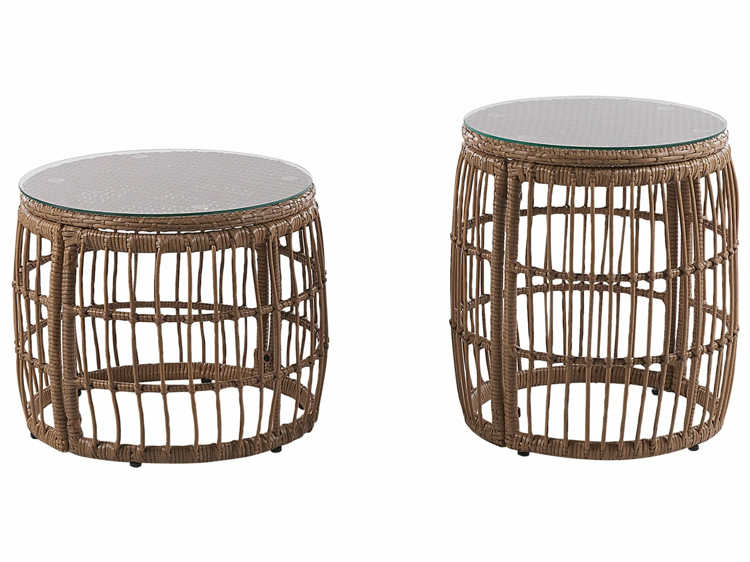 Gartenmöbel Set Rattan 4-Sitzer Auflagen Beige RAVELLO – Bild 4