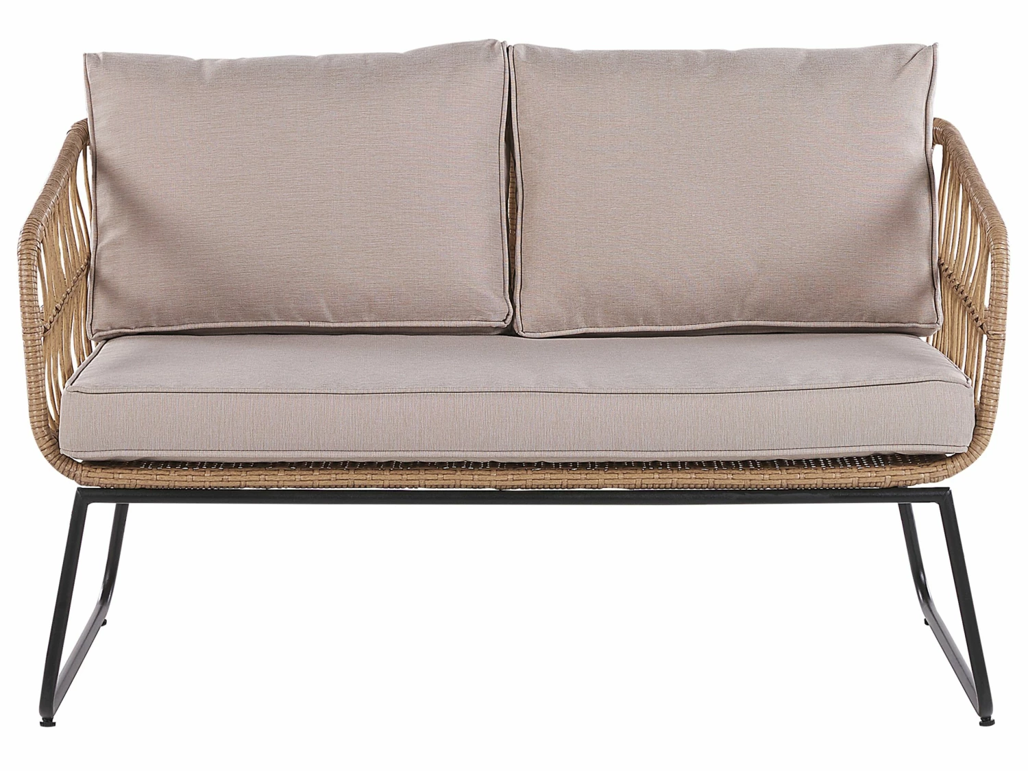 Gartenmöbel Set Rattan 4-Sitzer Auflagen Beige RAVELLO – Bild 5